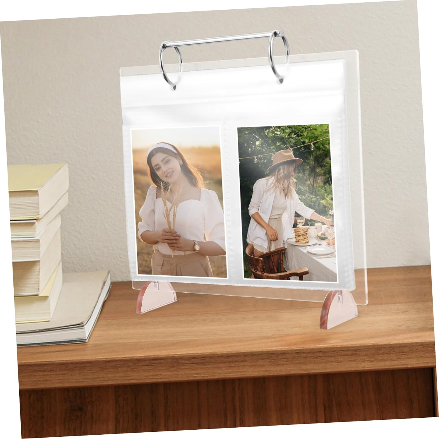 Desktop Photo Album Stand Stable Base for Menus Photos and Cards Versatile Tabletop Sign Holder for Office Home and Event Use