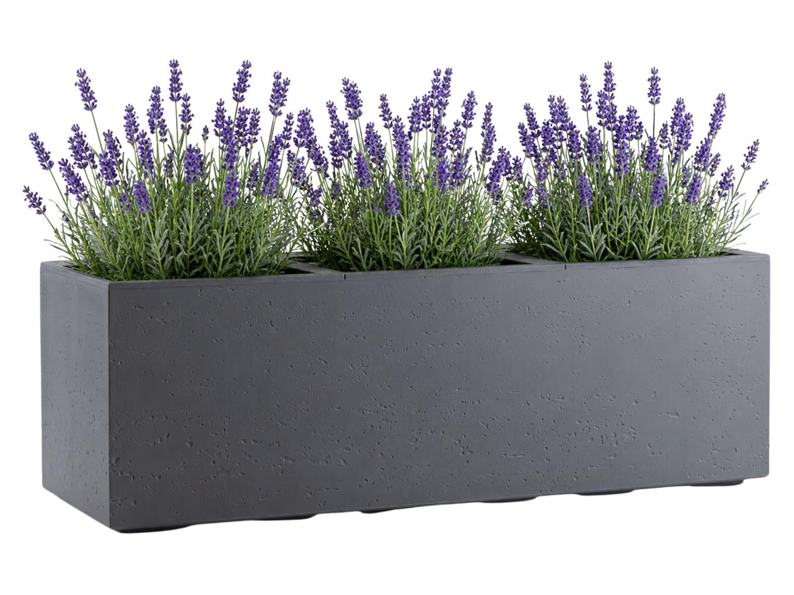 HowHomely Flower Pot Plant Pot Grey Planter 90 x 30 x H 30 cm on Wheels