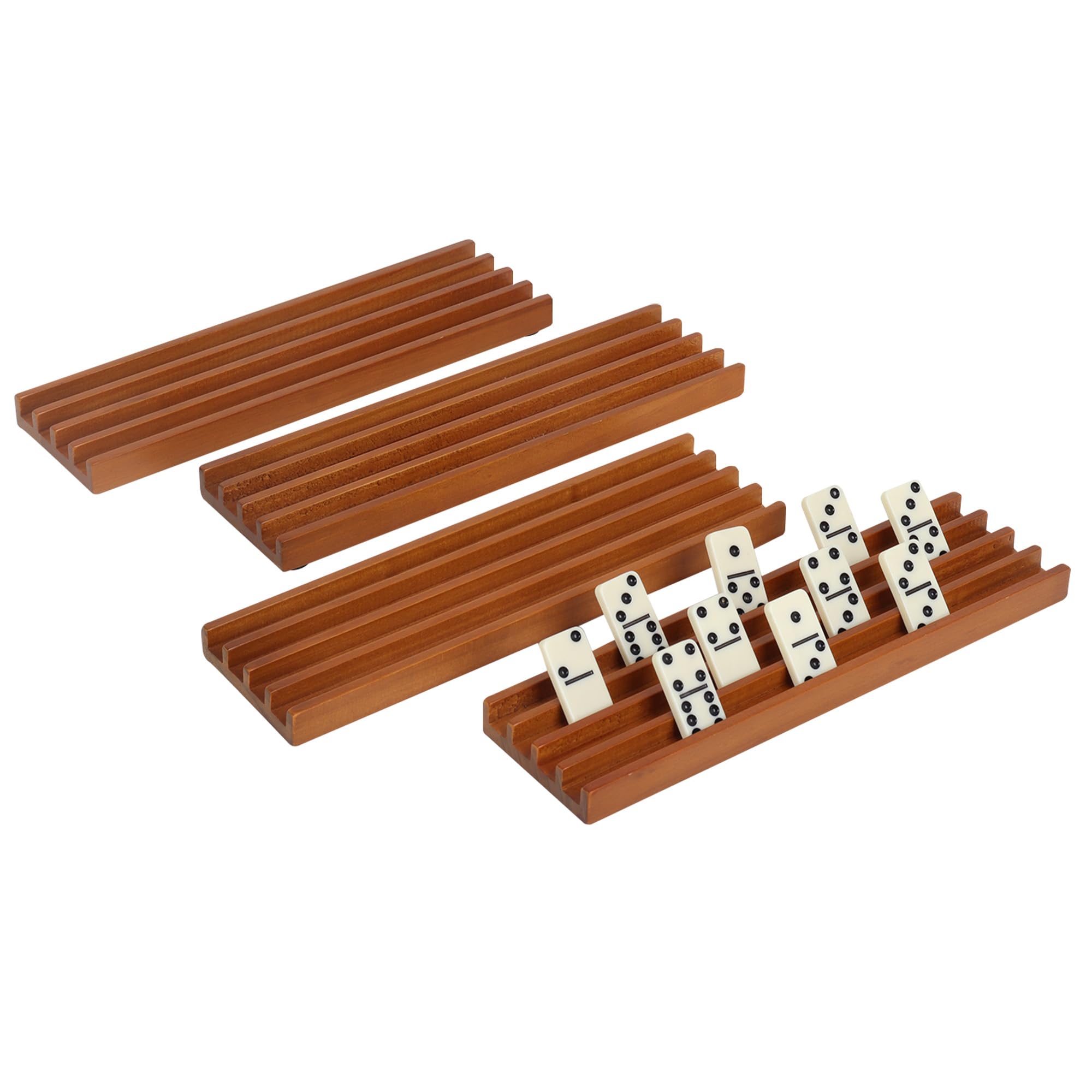 Amazon.com: GSE Domino Racks Set of 4 Wooden Domino Trays Holders