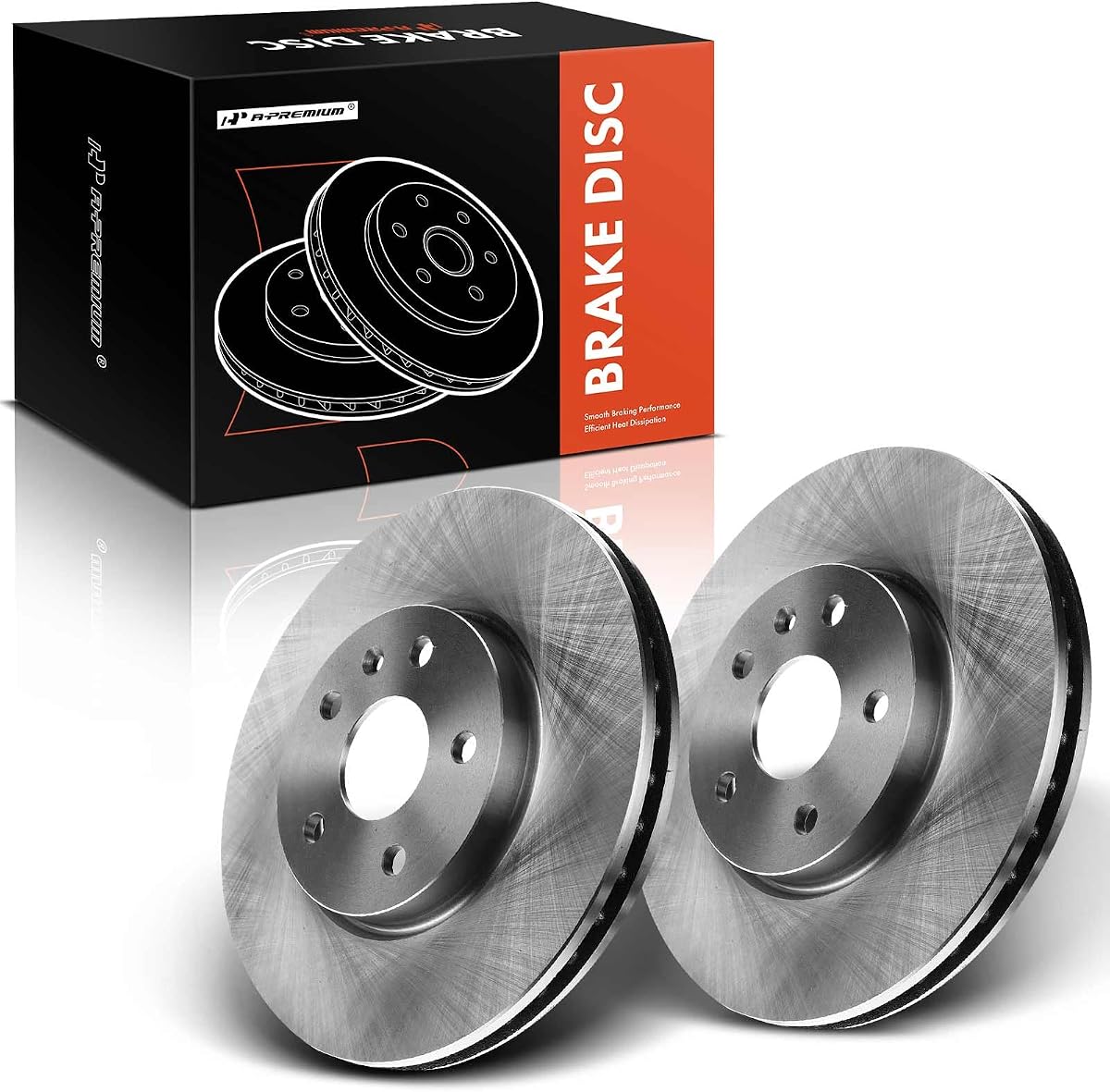 Rotores de freno de disco delanteros ventilados A-Premium de 12,64 pulgadas (321 mm), paquete de 2 | Compatible con modelos selectos Chevy, Buick, GMC y Saab: Equinox, Impala, Malibu, Camaro, 9-5, Allure, Lacrosse, Regal.