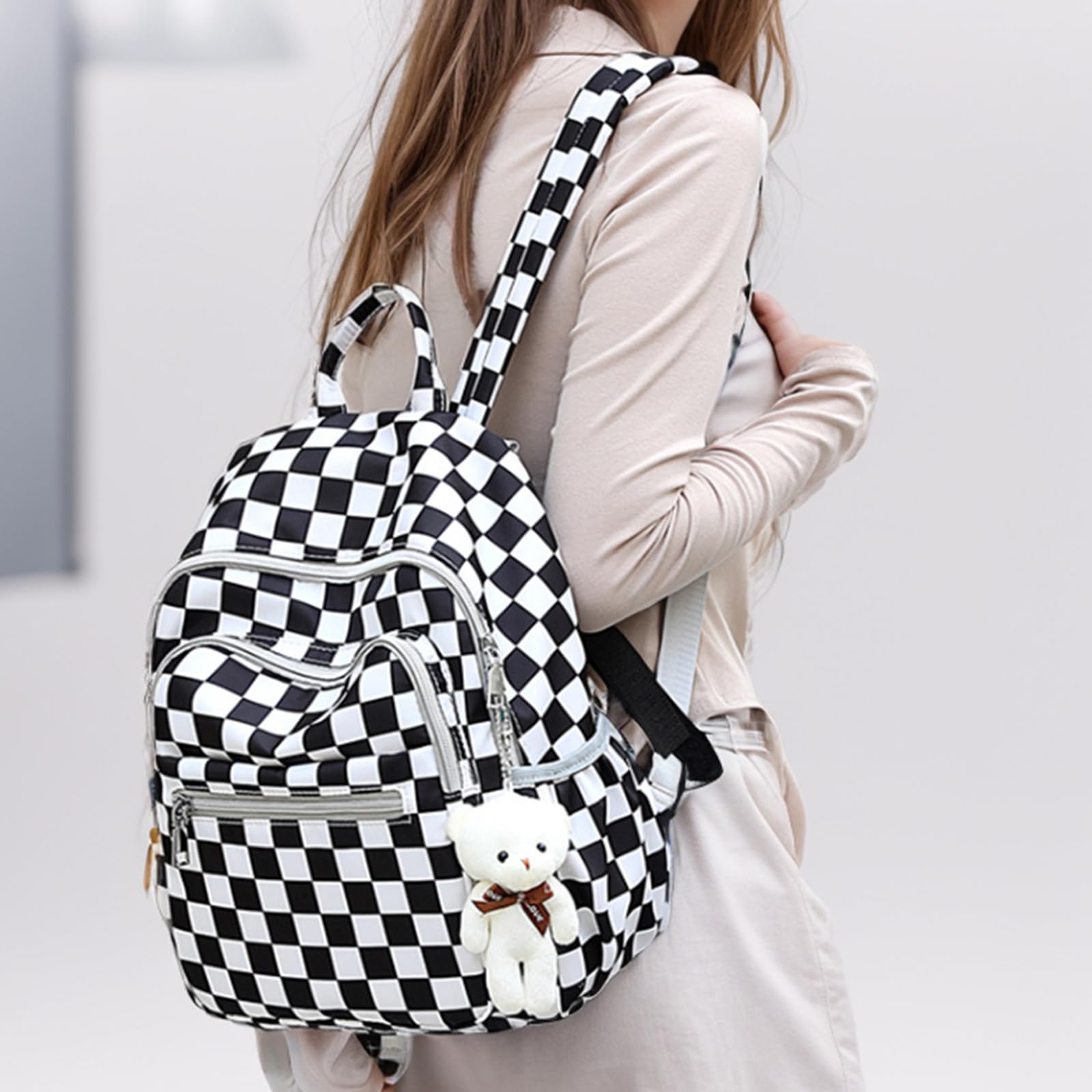SONARIN Multi-Pockets Waterproof Baby Changing Bag Backpack,Large Capacity Diaper Bag Portable Travel Nappy Changing Bag Maternity Bag with Stroller Straps for Mom & Dad(Black & White) - Image 2