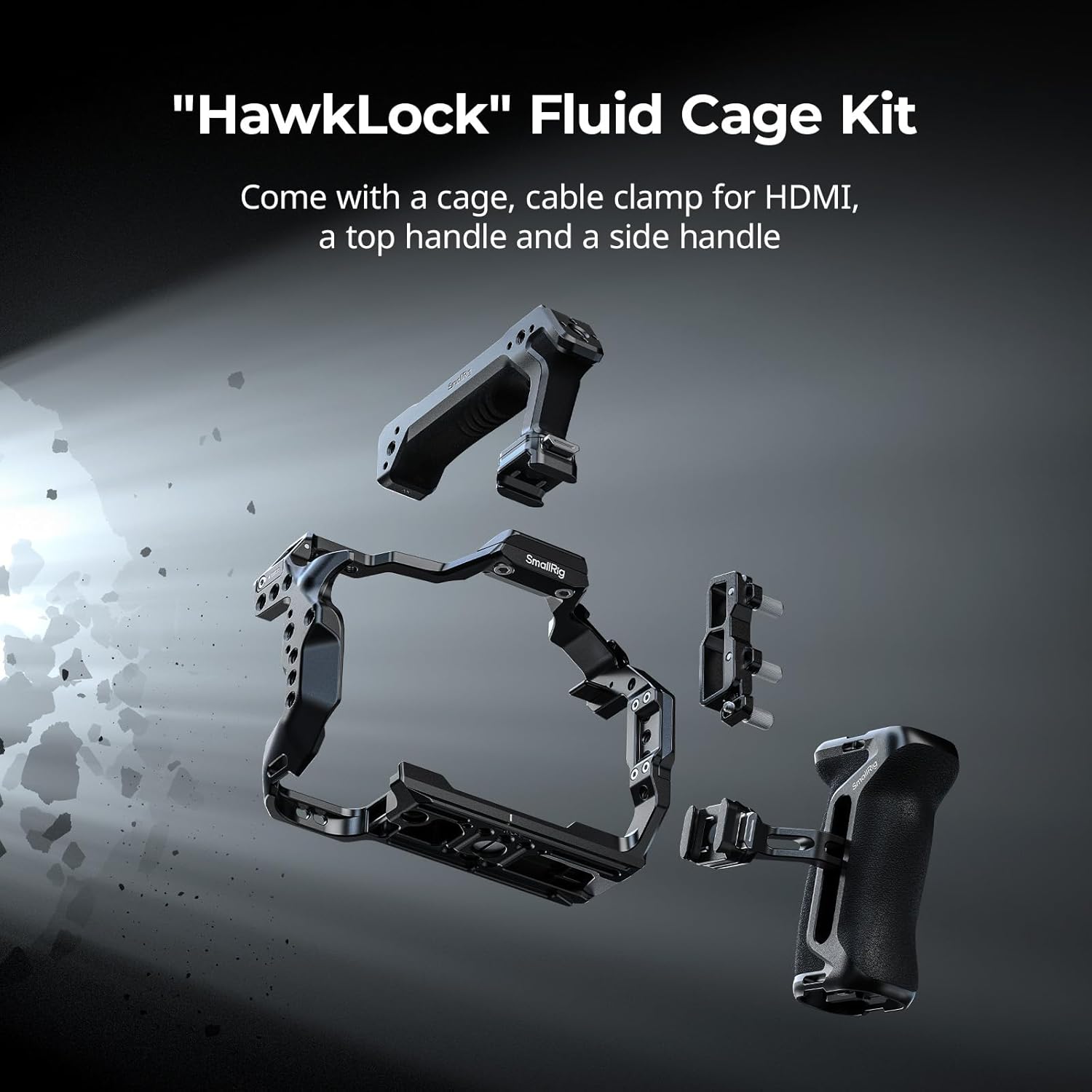 SmallRig Camera Cage Kit for Canon R6 Mark III / R6 Mark II with Top Handle, Side Handle and Cable Clamp, HawkLock Dual NATO Rails, Quick Plate for Arca, Support Handheld and Low-Angle Shooting-5956