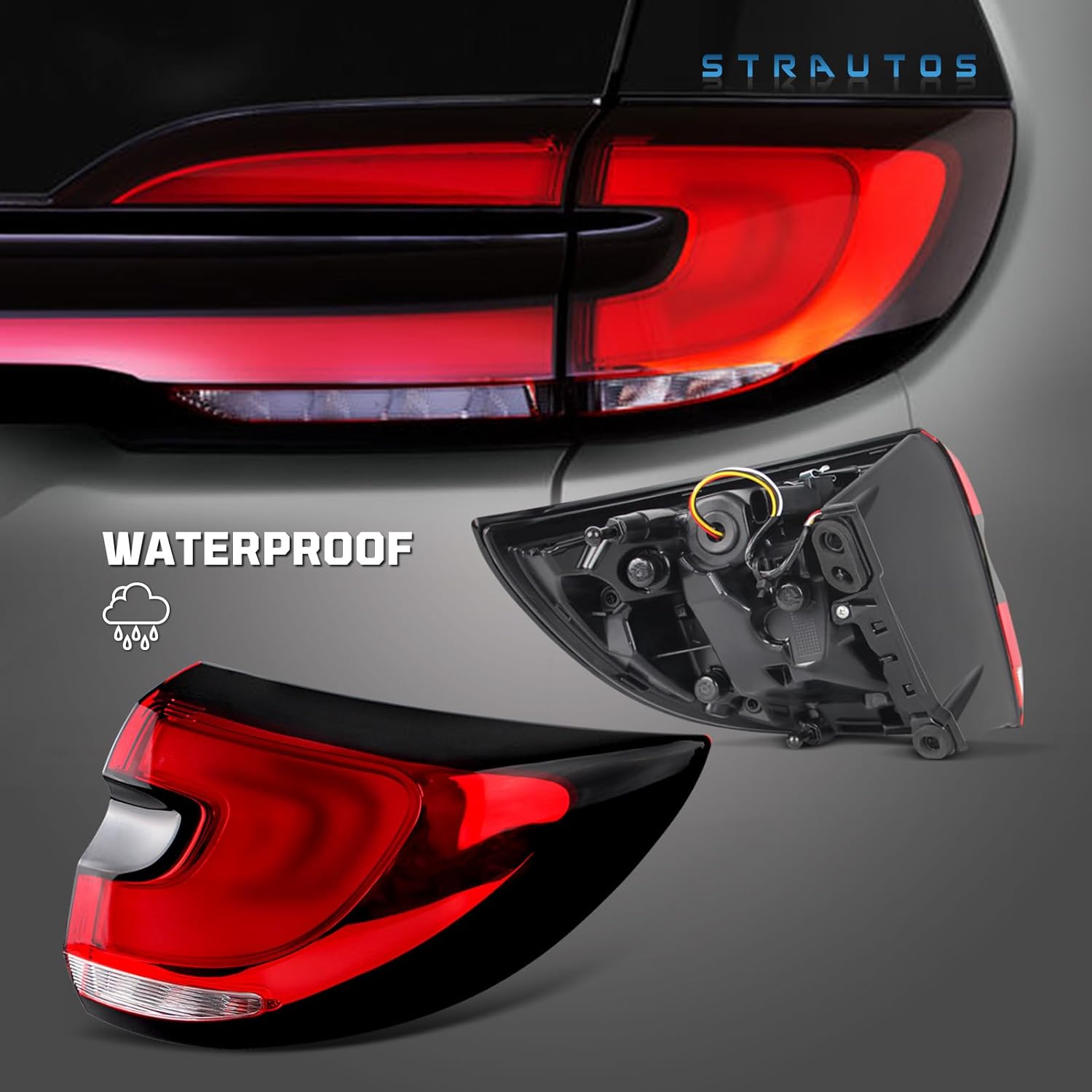 LED Tail Lights Compatible with Chrysler Pacifica 2021-2024 With Sequential Turn Signal Rear Outer Taillights Assembly ‎Replace CH2805122 68424932AB (Right Passenger Side)