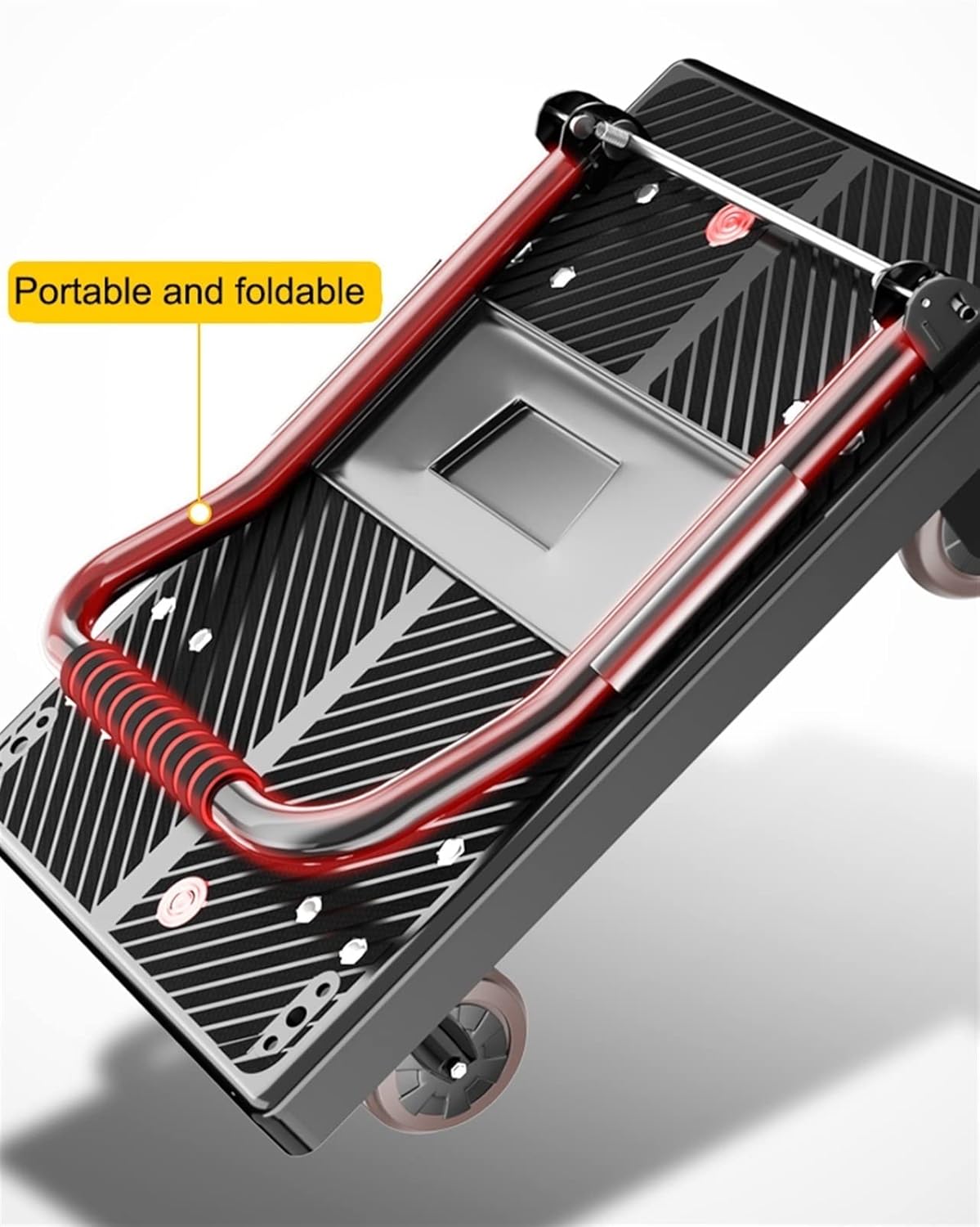 Platform trucks push cart foldable, push cart heavy duty, hand cart,suitable for luggage, shopping, travelling, moving and office (Color : Black, Size : 70 * 42cm(A))