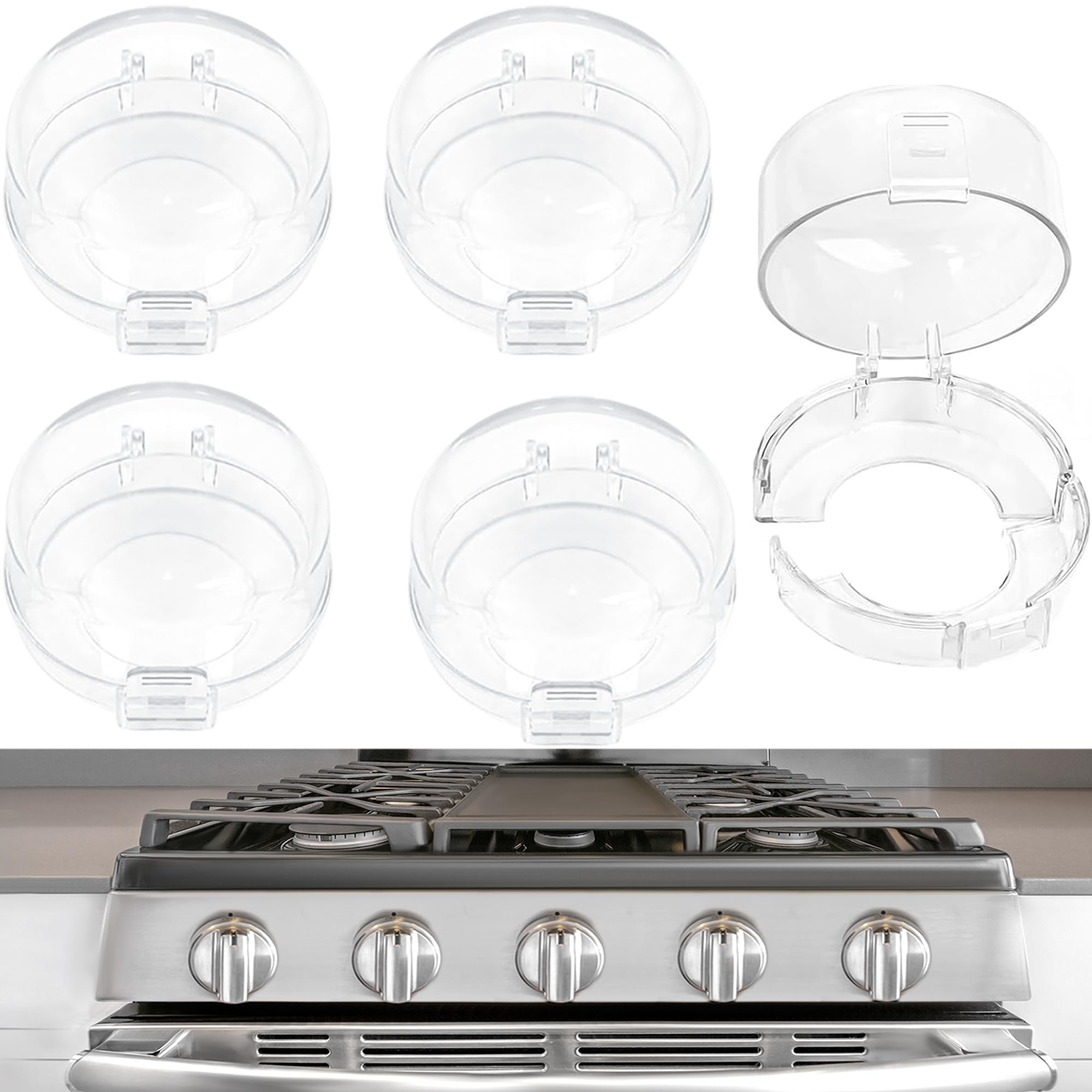 MCOTOP Stove Knob Safety Covers, Stove Knob Covers for Child Safety, Gas Stove Knob Locks, Prevent Baby Pets from Turning on Stoves, Baby proofing,