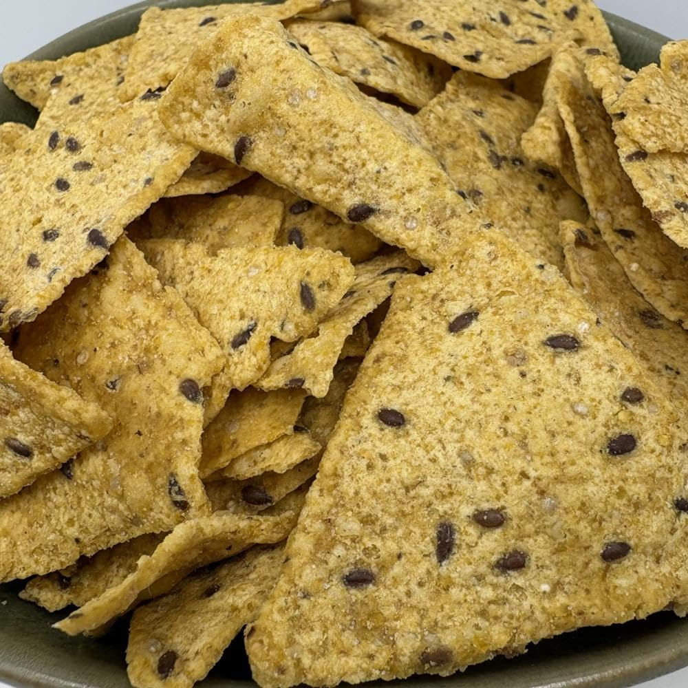 NULTHY 1kg Nachos de Maíz con Quinoa y Lino - Tortilla Chips Rústicos con Semillas Reales - Snack Saludable Extra Crujiente - Aperitivo Natural