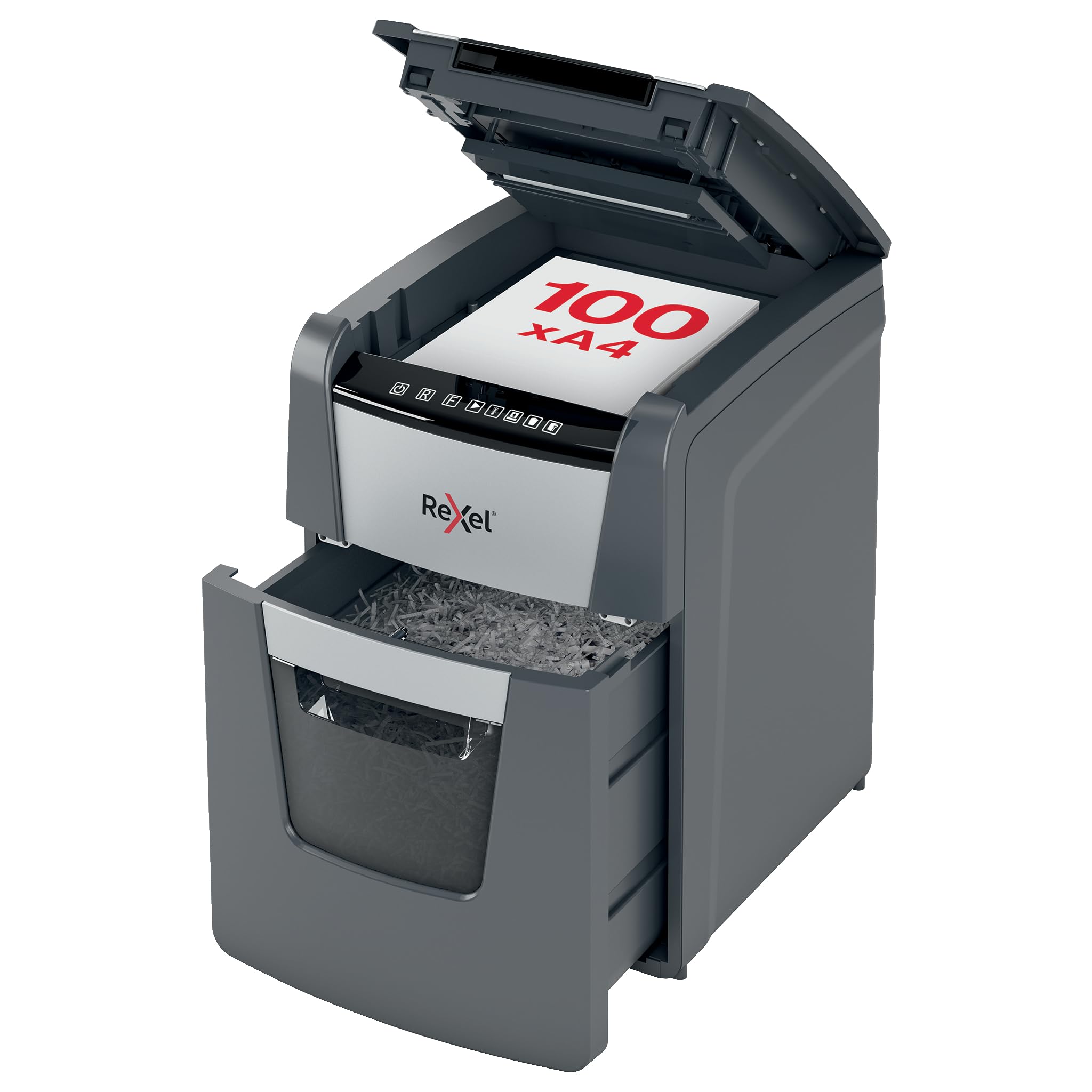 Rexel Auto Feed Optimum Autofeed+ Shredder 110 Sheets Cross Cut Security Level P-4 34 L 100X