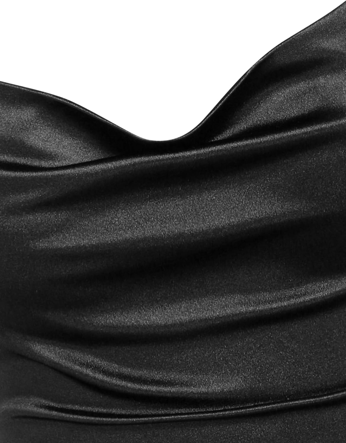 ZAFUL Women's Satin Sleeveless Spaghetti Strap Mini Dress Sexy Slip Cowl Neck Silky Cocktail Party Dresses