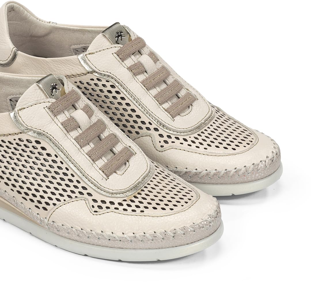 Fluchos - Scarpe sportive,Sneakers in pelle,coulisse elastica,Suola in gomma bianca,Griglia,traforato, per: Donna
