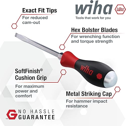 Miniatura 8 de Wiha 53082 - Juego de destornilladores ranurados y Phillips de 2 piezas SoftFinish XHeavy Duty