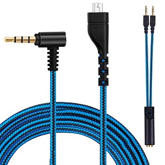 Arctis 3 Audio Cable Cord Replacement for SteelSeries Arctis 7, Arctis 5, Arctis Prime, Arctis Pro Wireless, Arctis Pro Gaming Headset with Dual 3.5mm Plug Headphone Splitte 6.5Ft/2M