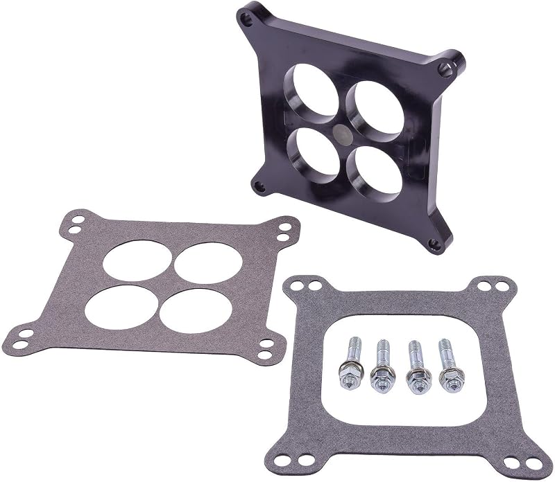 Espaçador de carburador fenólico JEGS 4150/4160 Holley com plenum de 4 furos – 12,7 mm