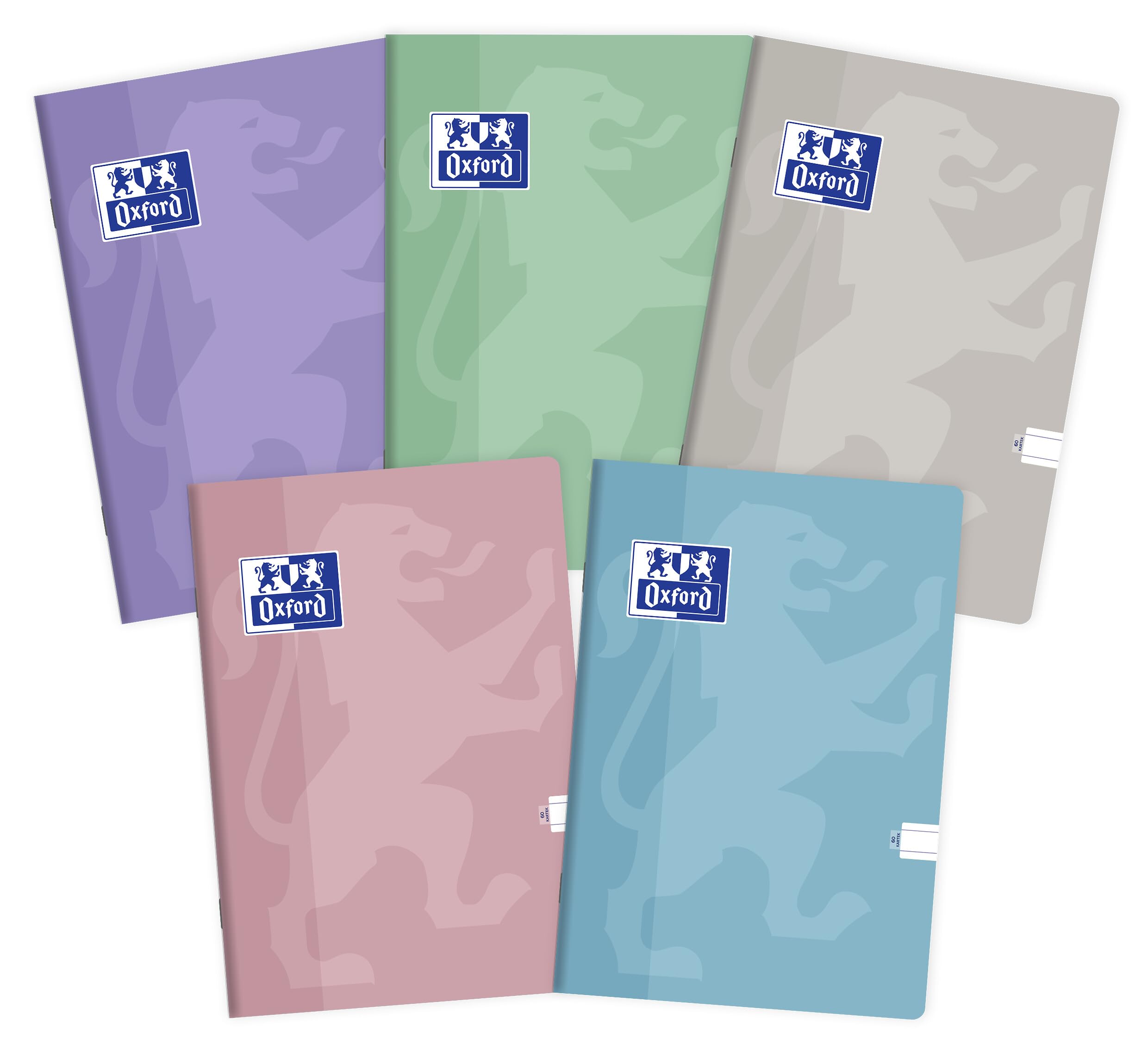 Oxford Touch Pastel A5 Notebook 60 Sheets Ruled (Pack of 5)