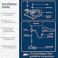 Vista 13 de Bio Bidet BB1000 Asiento de bidé de agua caliente, secador de aire, asiento calefactable con tapa de cierre lento, control remoto, redondo
