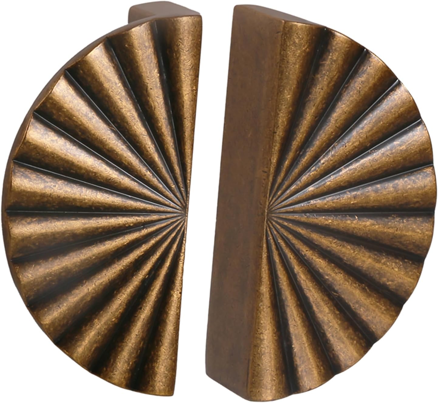 6 Pack Antique Brass Cabinet Pulls - Half Moon Kitchen Hardware for Cabinets, 2.5'' Hole Center Spacing Dresser Drawer Pulls, Vintage Cabinet Handles for Closet Door Cupboard