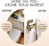 Vista 2 de Day Moon™ - Soporte de papel higiénico dorado cepillado con estante, soporte para toallitas para baño, dispensador de toallitas desechables, soporte