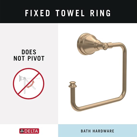 Delta Mylan 4-Piece Bathroom Set Champagne Bronze 18 Towel Rack, Toilet Paper Holder, Hand Towel Holder, Hook| Bathroom Accessory Set Towel Holder 4-Piece Hardware MYN64-CZ