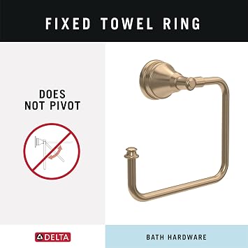 Delta Mylan 4-Piece Bathroom Set Champagne Bronze 18 Towel Rack, Toilet Paper Holder, Hand Towel Holder, Hook| Bathroom Accessory Set Towel Holder 4-Piece Hardware MYN64-CZ