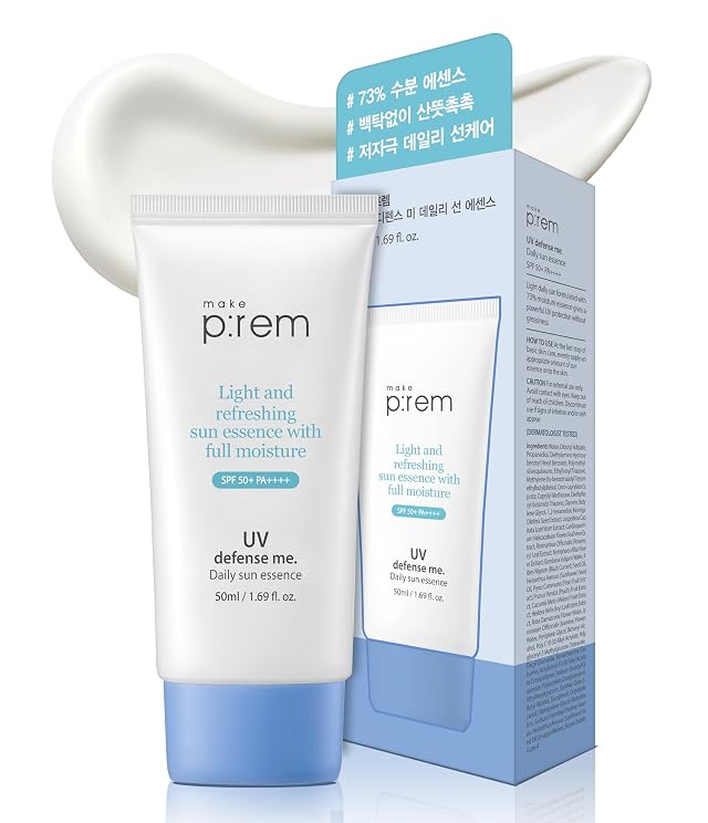 MAKEPREM UVA UVB Defense Me Daily Sun Essence VEGAN Makeup Sunscreen Gel SPF 50 PA 1 69 Fl