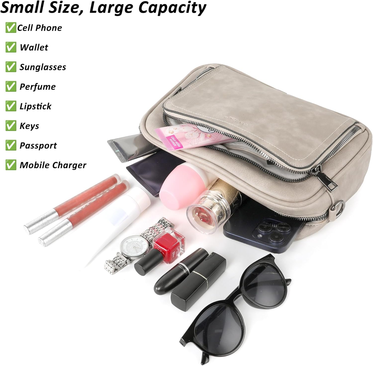 Crossbody Bags for Women, Shoulder Anti Theft Bags Cross body Handbags Women's Leather Purses with 8 Card Slots - Image 6