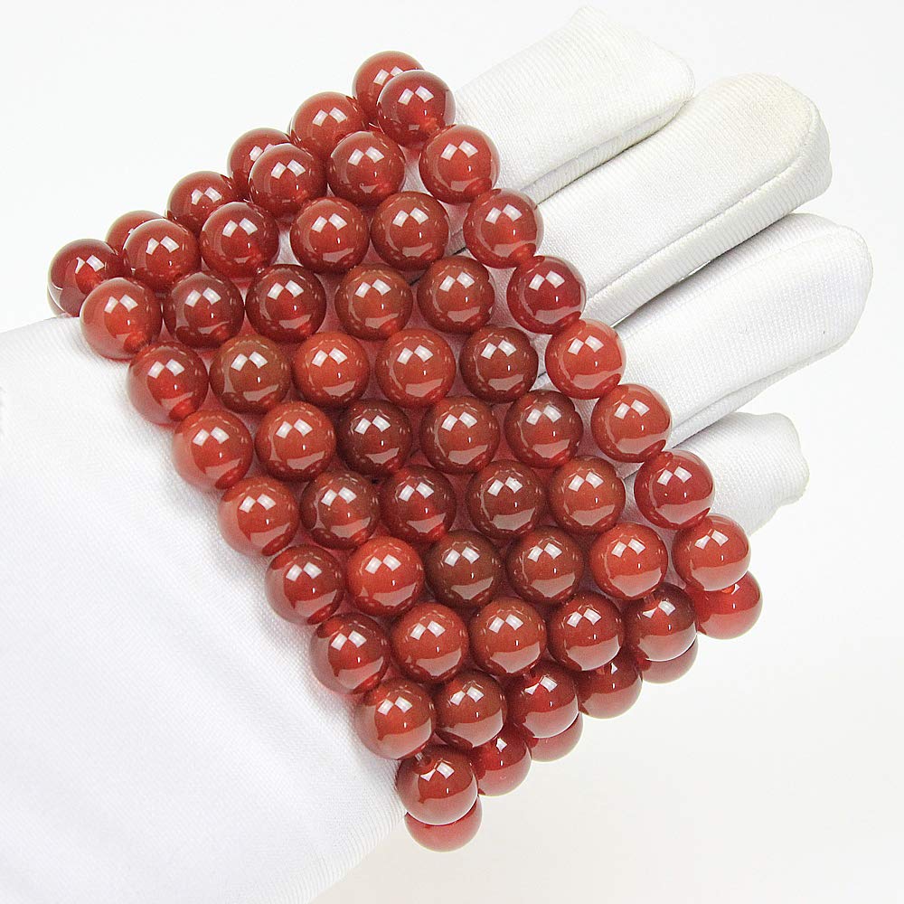 Ausgewähltes Armband für Damen und Herren, 10 mm, rote Achat-Perlen, elastisch, Naturstein, Yoga-Armband