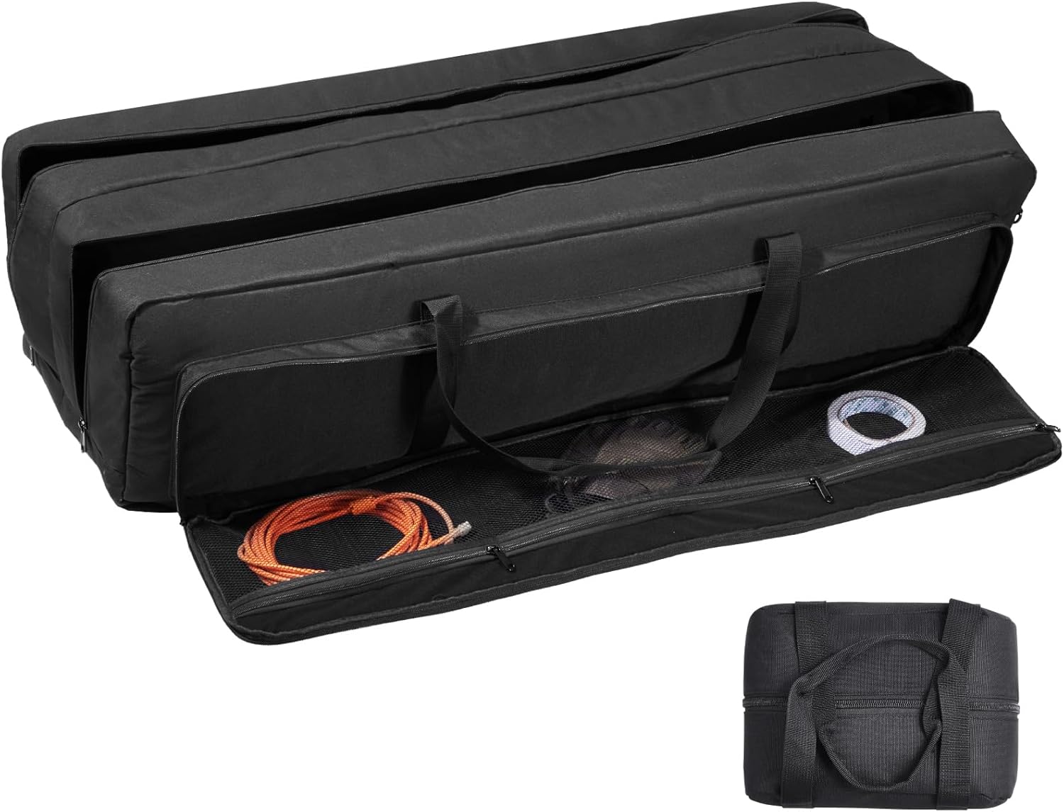 Happybuy Telescope Case, 41" Large Storage Bag with Fixed Buckles, Multi-Pocket and Detachable Divider, Shock-Absorbent Carrying Case for Optical Tube & Tripod, Counterweight Pocket