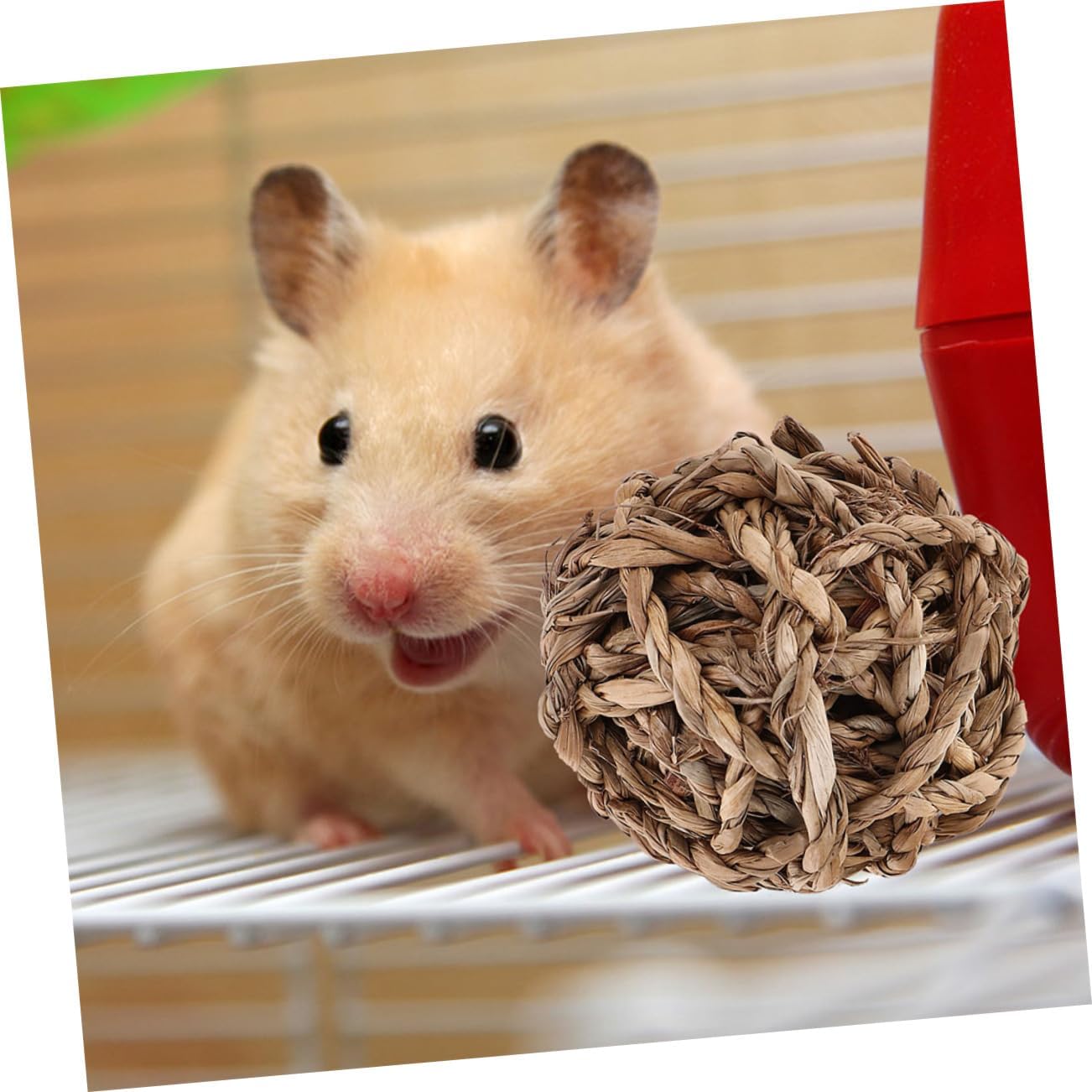 8pcs Rabbit Straw Balls Pet Cage Accessories Animal Chew Toys Biting Plaything for Hamsters