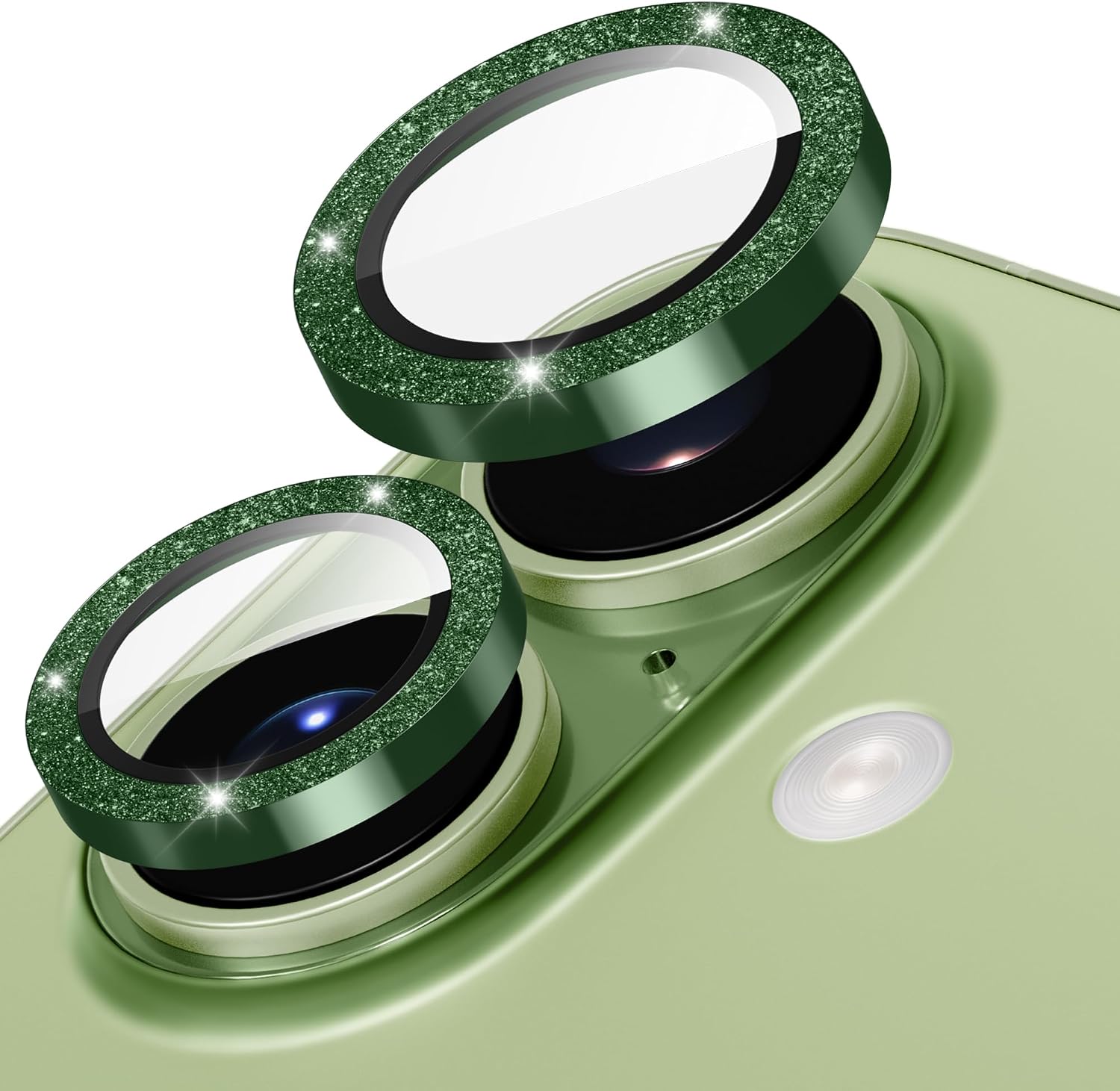 Suoman 2-pack for iPhone 17 Air Camera Lens Protector, Glitter Diamond Individual Metal Tempered Glass Camera Lens Cover [Strong-Adhesion][Does not Affect Night Shots]-Silver