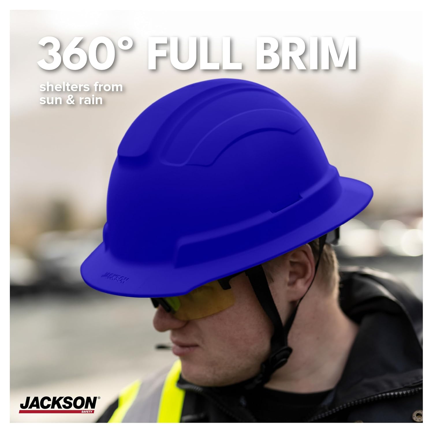 Jackson Safety Blockhead2 Type 2 Full Brim Hard Hat - Non-Vented Construction Safety Helmet with Side Impact Protection - ANSI Z89.1 Type 2 Class E & OSHA Compliant (Multiple Colors)