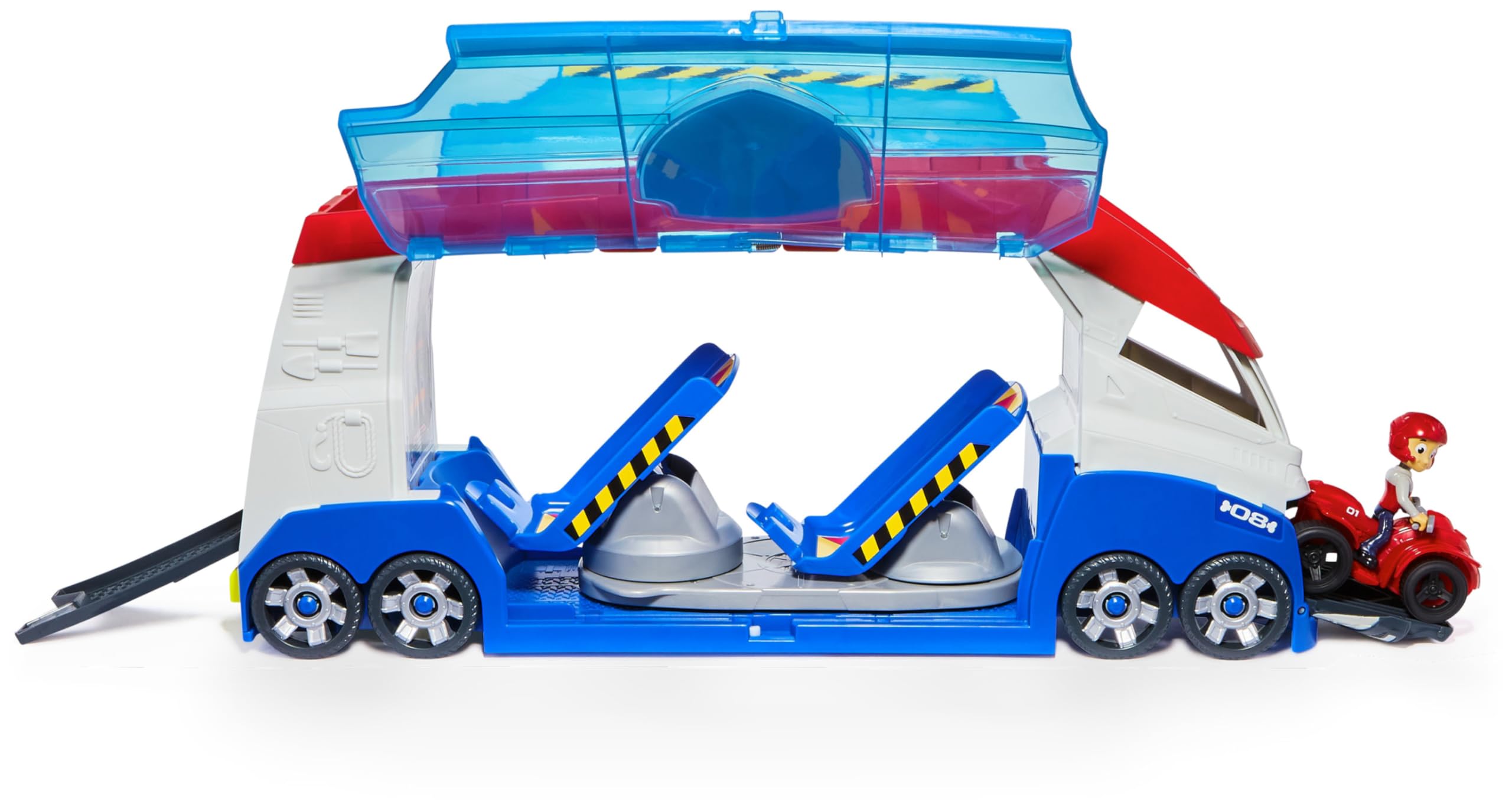 PAW PATROL Launch'n Rescue Patroller Teamfahrzeug 55,8 cm mit Ryder-Figur und Quad-Basisfahrzeug