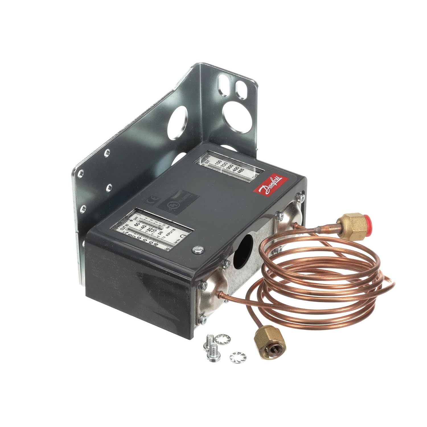 Master-Bilt 19-14269 Adjustable Dual Pressure Control with Schrader Depressor, Danfoss, Kpu15, Dual Lp/Hp, Automatic Reset, Spst, 36" Cap Tube, Kpu15 060-5614