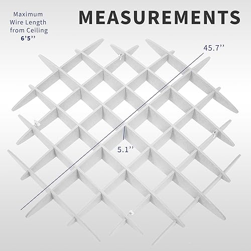 Miniatura 3 de VIVO Panel acústico de gofres de techo, absorbente de sonido colgante hexagonal, lámpara moderna de reducción de ruido, blanco, PP-CW01W