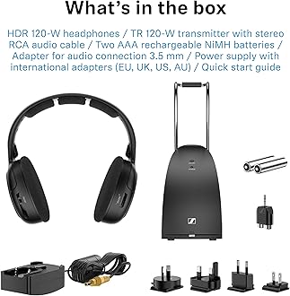 Sennheiser Consumer Audio RS 120-W On-Ear Wireless Headphones for Crystal-Clear TV Listening with 3 Sound Modes, Lightweight Design, 60 m Range and Convenient Transmitter/Charger Combo - Black