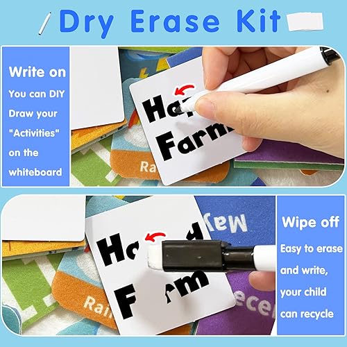 Miniatura 6 de Craftstory Calendario de aula con 104 tarjetas para niños, aprendizaje preescolar, suministros de escuela en casa, suministros imprescindibles para