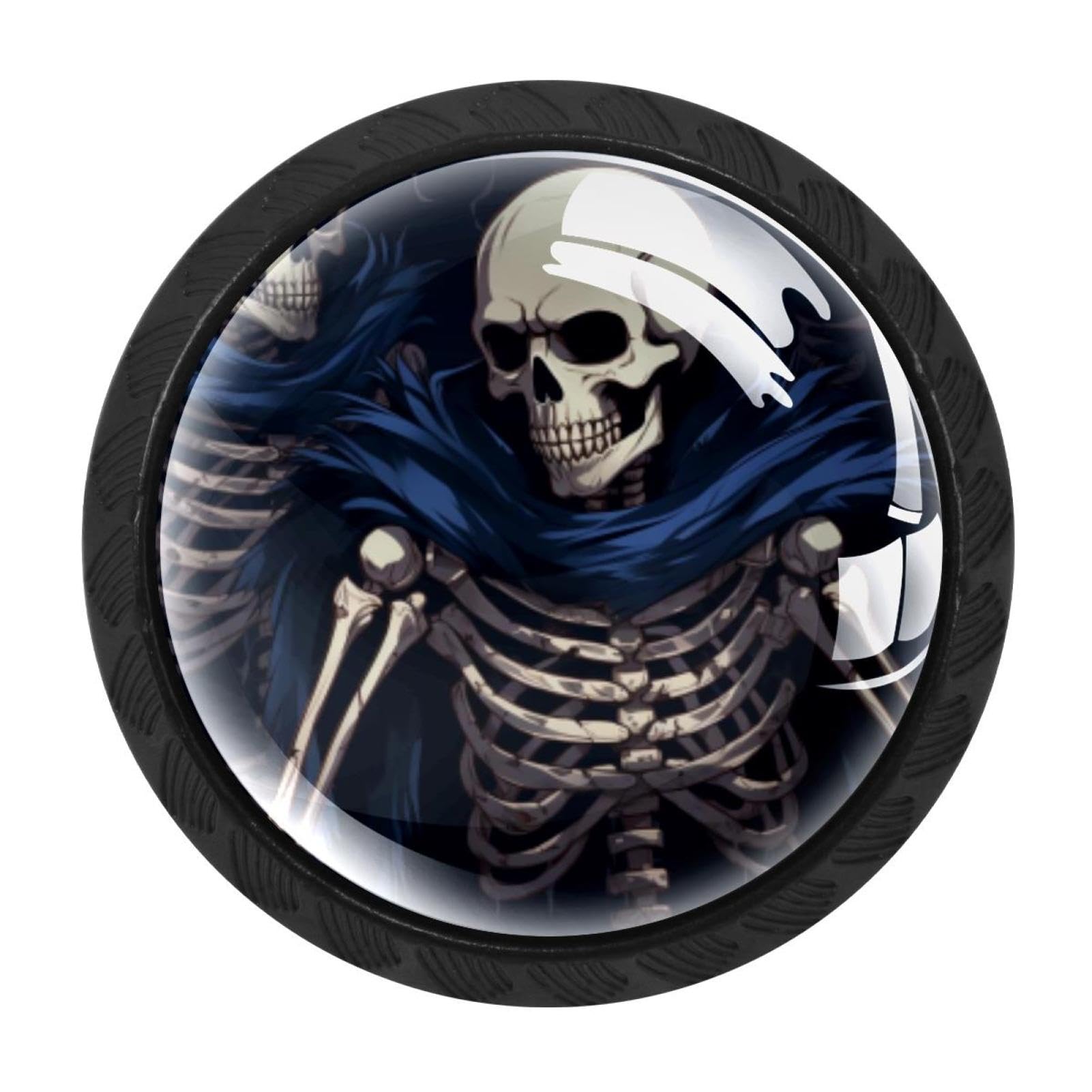 CHENZZZZ 4 Pack Cabinet Handles Black Skeleton Cabinet Knobs Draw