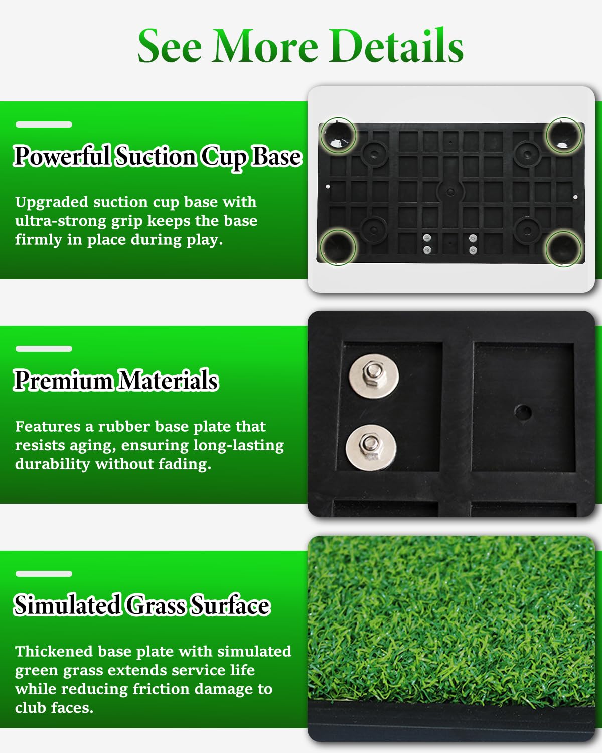 Golfschwung-Trainer mit 5 Höhenverstellungen, Golf-Trainingsgerät mit 2*Drehbare Stange, Automatische Ballrückführung, für Zuhause, Büro, Garten, tägliches Training, Einfach zu montieren