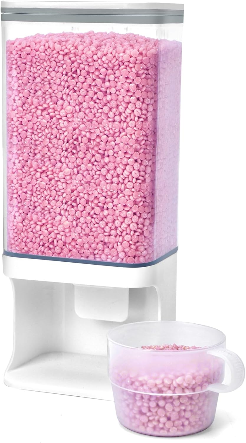 Conworld Laundry Detergent Dispenser, Wall Mounted Laundry Beads Dispenser for Scent Booster Beads, Stain Remover Powder, Bath Salts, Rice, Beans Grain and Dry Food, Laundry Scent Booster Container