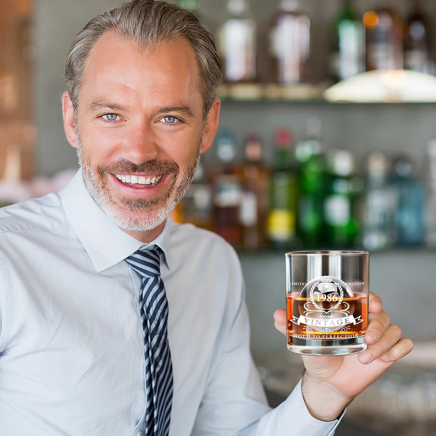 LIGHTEN LIFE 1985 Vaso con bola de whisky..