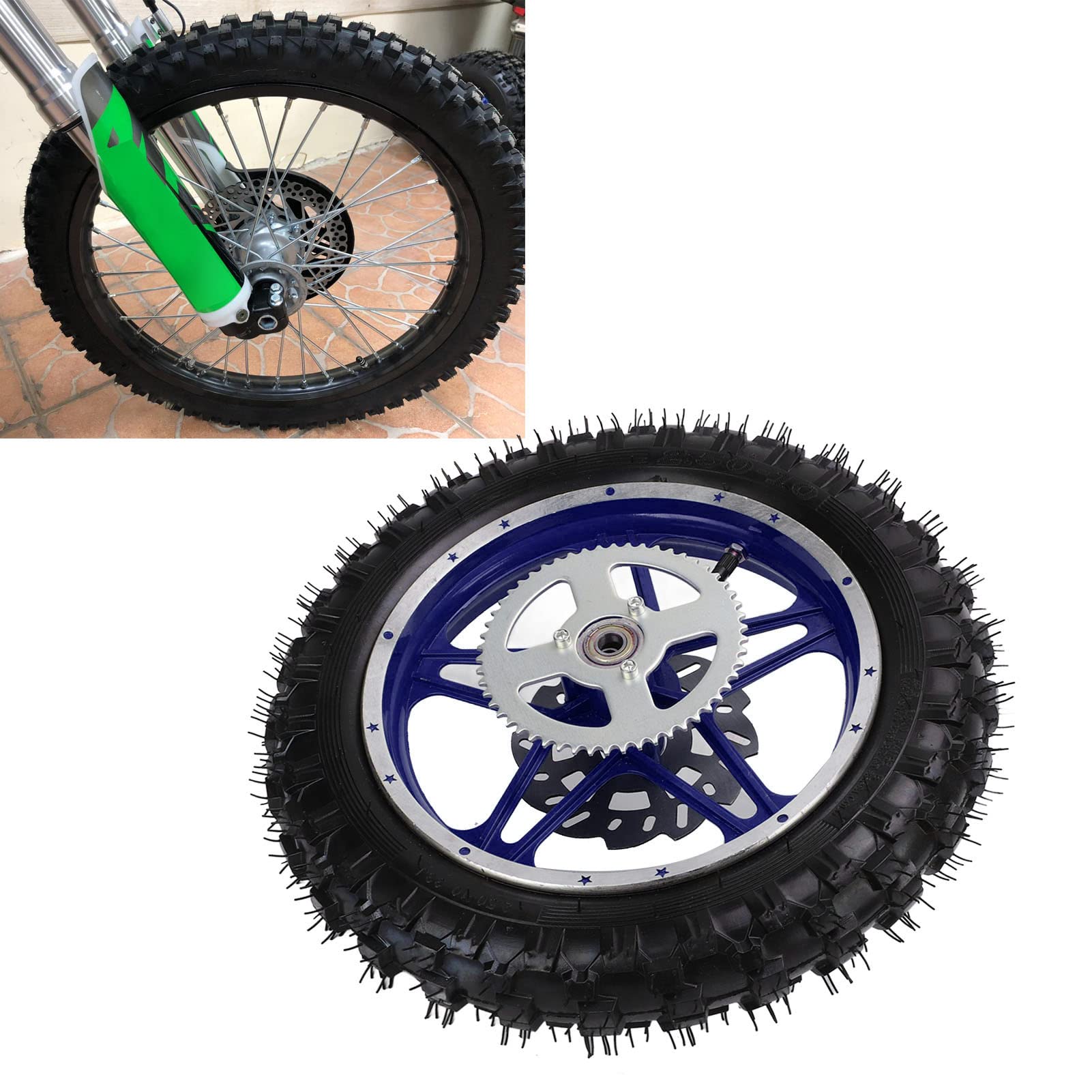 Pitbike Rims Klanata Dirt Bike Rear Wheel Assembly, Metal