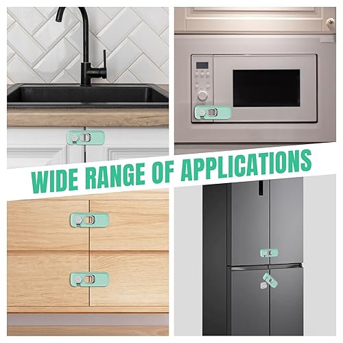 Miniatura 4 de NiHome Cerradura de refrigerador a prueba de niños, paquete de 6, cerraduras de seguridad para bebés para refrigeradores, armarios, cajones, puertas