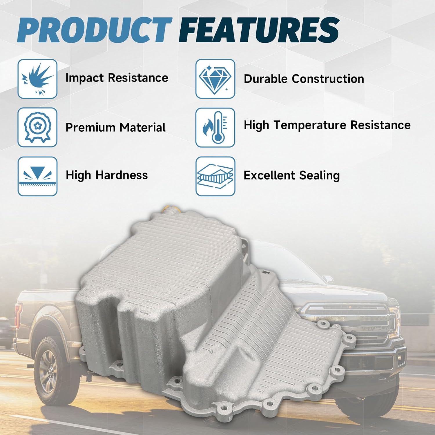 Heavy Duty Transmission Oil Pan, Compatible with 2017-2019 Ford F150 3.5L, 2018-2019 Expedition 3.5L & 2018 Lincoln Navigator 3.5L, Replace OEM # HL3Z-6675-A