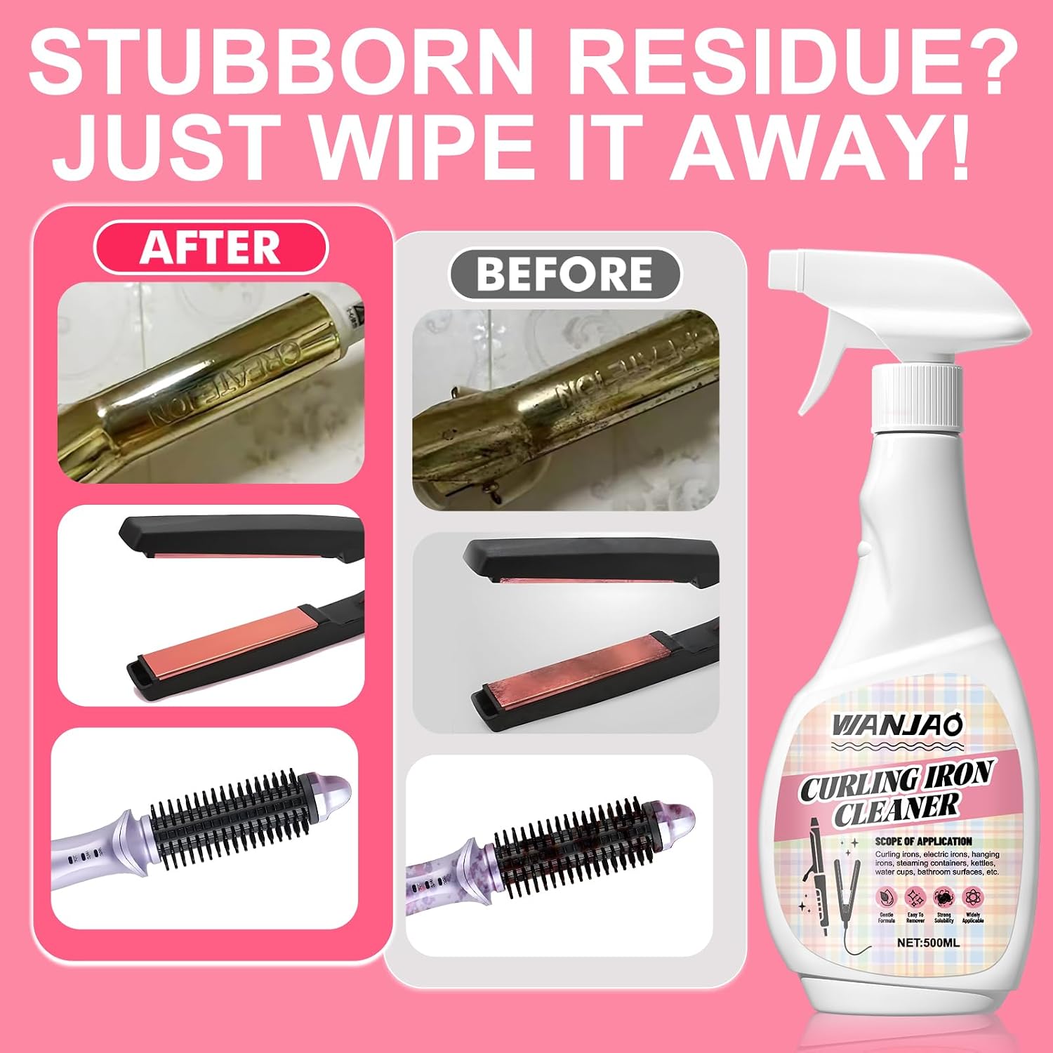 Iron Cleaner Quickly Remove Residue from Hair Straightener Curl Iron