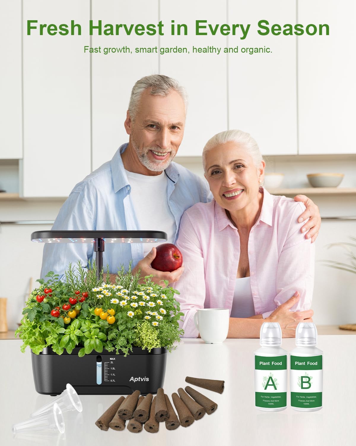 6 Pods Hydroponics Growing System Indoor Herb Garden & 80Pcs Hydroponics Pods Kit