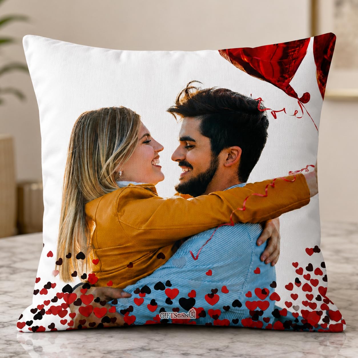 GiftsOnn Personalized Photo Satin 100 Tc Valentine'S Day Pillow/Cushion- White, (12X12 White Pillow)-image-32