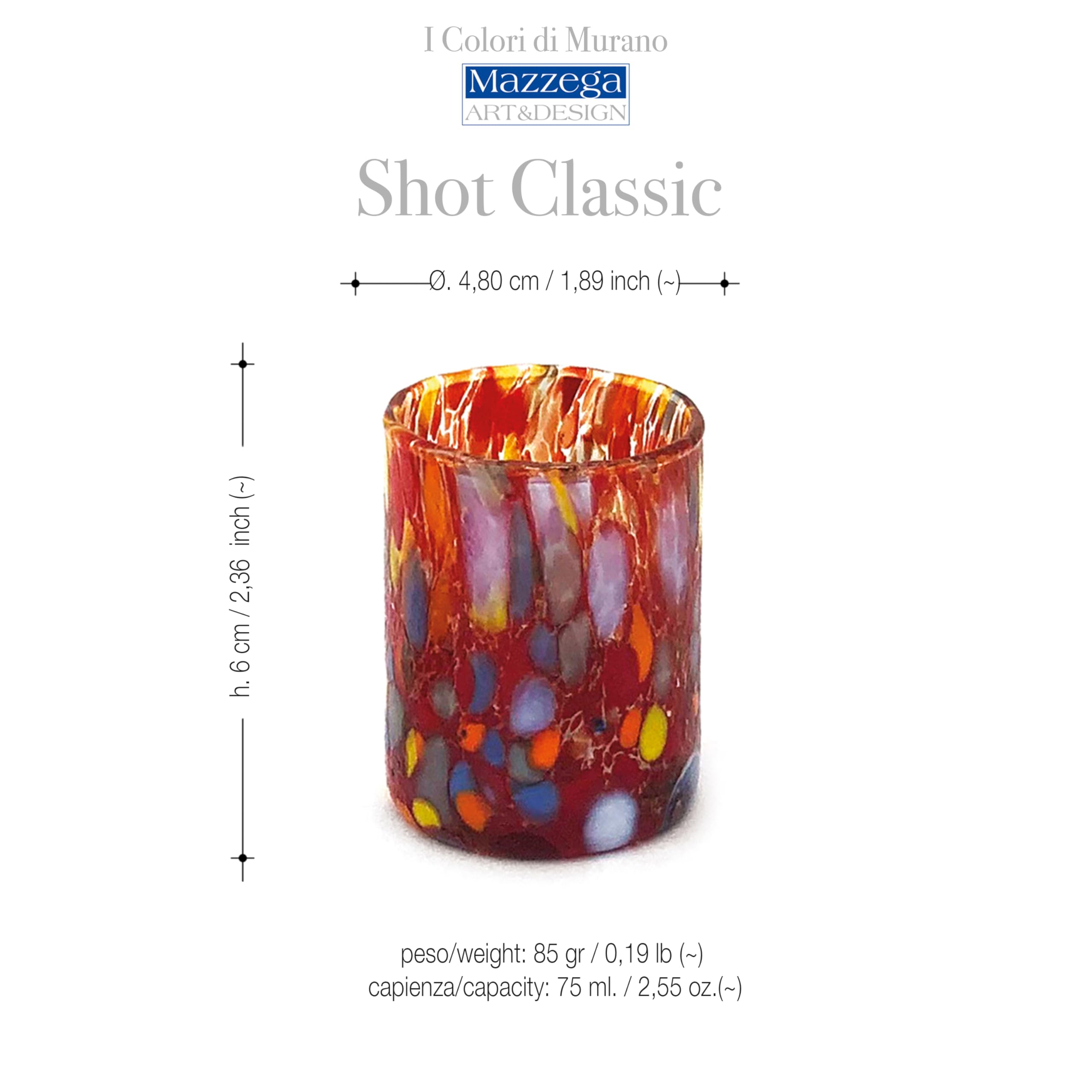 MAZZEGA ART & DESIGN - Set di 3 candele Profumate con Fragranze Intime e Rilassanti, con cera di soia al 100%, Bicchierini in vetro soffiato della linea "I Colori di Murano" - Made in Italy