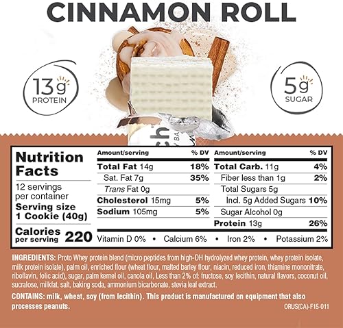 Miniatura 3 de Power Crunch Barras de oblea de proteínas, bocadillos ricos en proteínas con delicioso sabor, rollo de canela, 1.4 onzas (12 unidades)