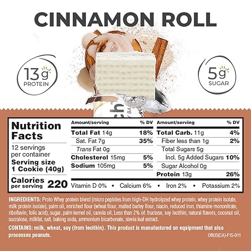 Miniatura 3 de Barritas de gofre de proteína Power Crunch, snacks altos en proteínas con delicioso sabor, rollo de canela, 1.4 onzas (12 unidades)