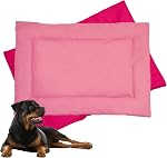 Downtown Pet Supply Two-Toned Waterproof Comfort Crate Mat Beds for Indoor/Outdoor Use (Light and Dark Pink, X-Large)