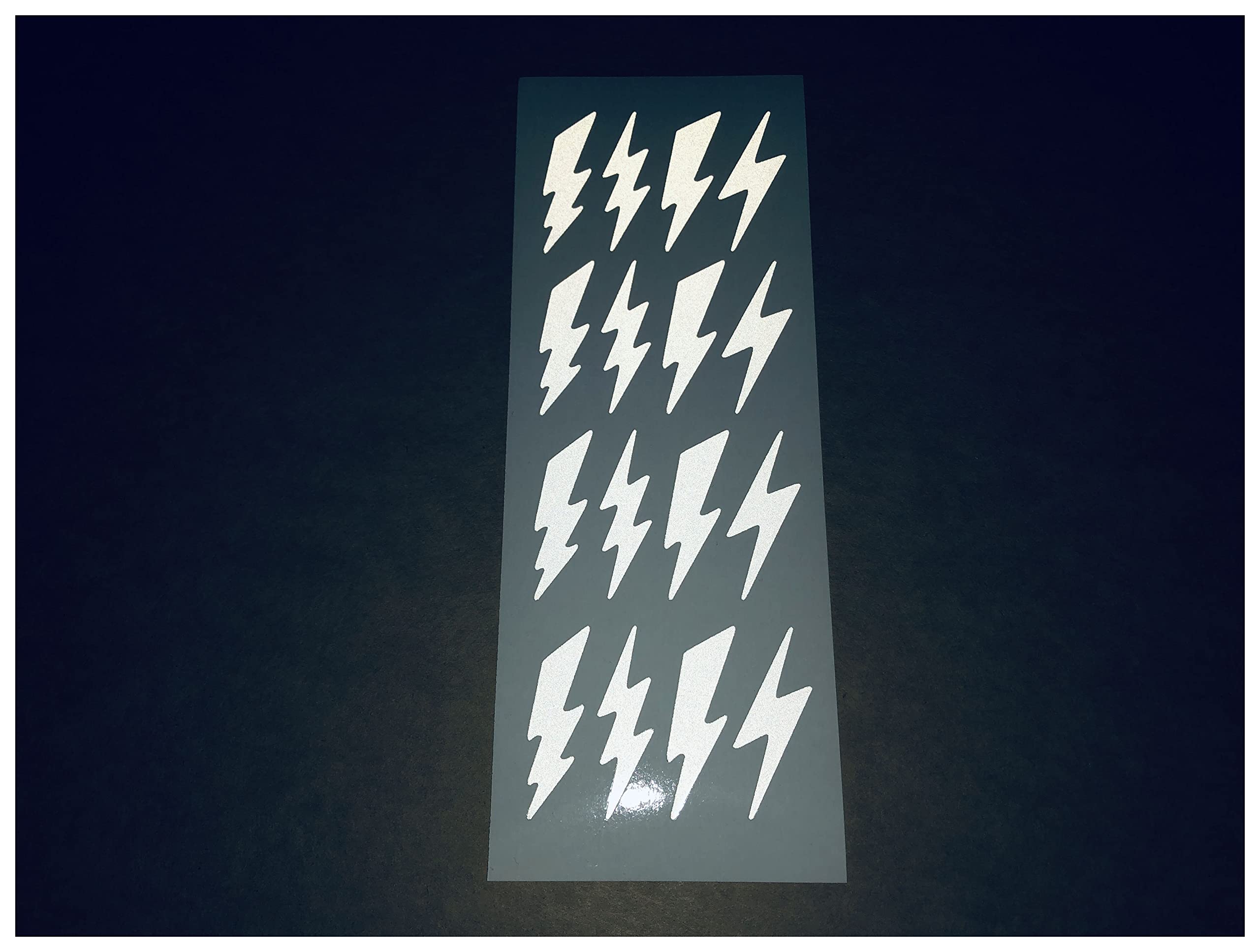 Whamhead Veloviz Reflective Lightning Bolts Die-Cut Vinyl Cargo Bike Stickers Decals (Silver White)
