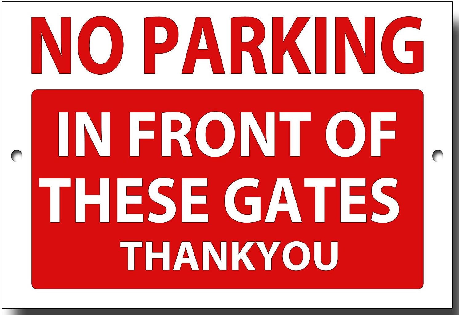 NO PARKING IN FRONT OF THESE GATES quality metal sign Amazon.co.uk
